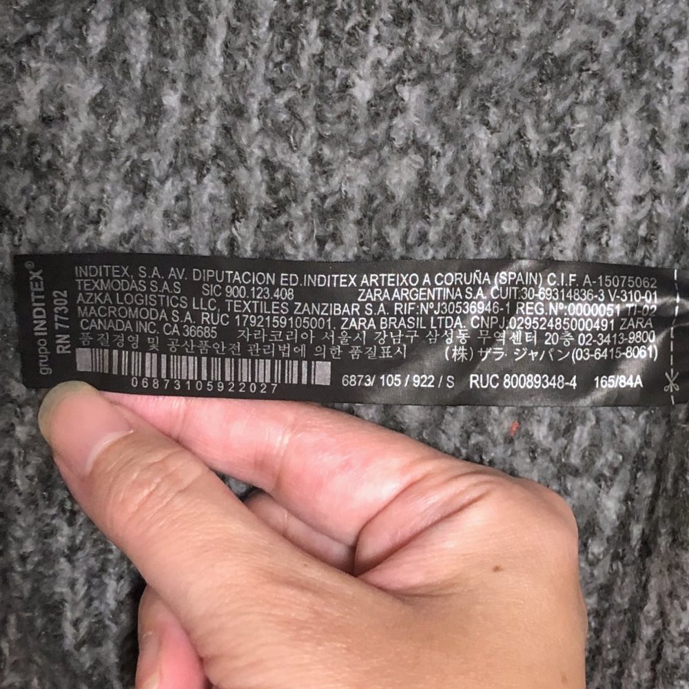 Zara Gray Ribbed Turtleneck Sweater - Picture 7 of 8